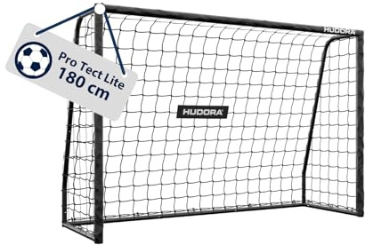 HUDORA Fußballtor Pro Tect Lite – Garten Fussballtor mit Pfosten-Polsterung für den Outdoor Einsatz – schneller Aufbau Dank Click-Verbindungen – Stabiles Tor aus Stahl für Kinder/Jugendliche