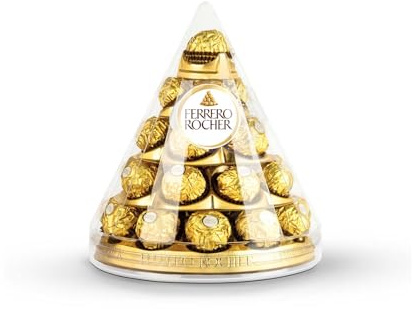 Ferrero Rocher Pyramide 28 Stück (360g) – Haselnuss und Schokolade in goldener Verpackung