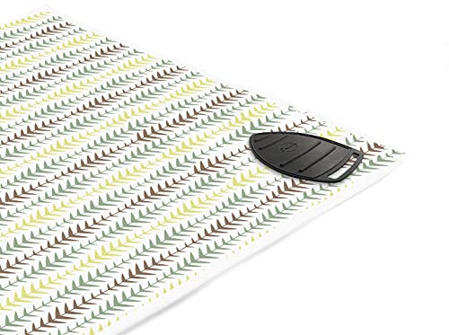 Encasa Homes Alfombrilla de Planchar (120 x 70 cm) con Acolchado de 3mm y Soporte de Plancha de Silicona para Planchar a Vapor sobre la Mesa o la Cama - Resistente al Calor, portátil - Multiarrow