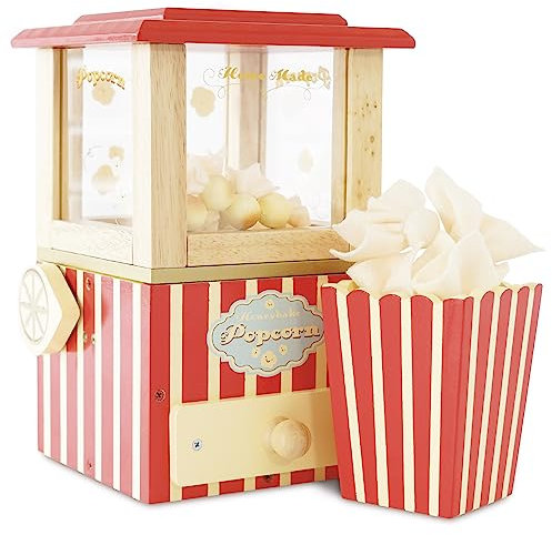 Le Toy Van - Wooden Honeybake Retro Popcorn Machine Role Kids Play Toy | Cinema, Kitchen Or Movies Pretend Play, Red