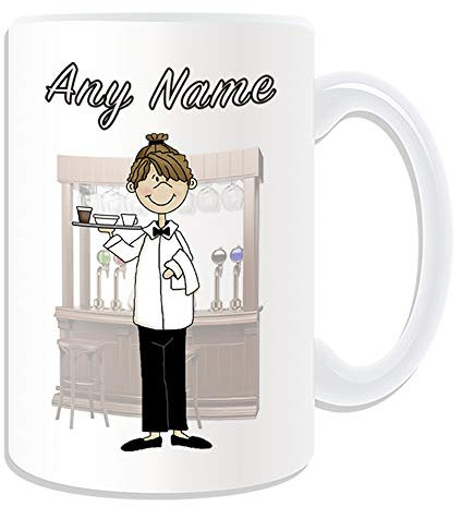 Unigif - Taza de desayuno personalizable para camarera (tamaño grande), color blanco