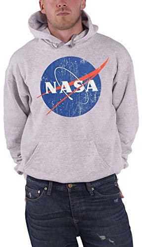 Nasa USG-3-NAS002-H24-12 Sweat à Capuche, Heather Grey, XL pour des Hommes