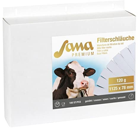Milchfilter Sana Premium 120gr 1125 x 78, genäht, 100Stk