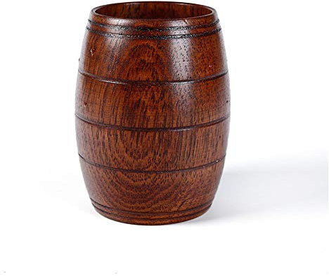 DIYARTS Tazza Di Legno Solida Naturale Forma Di Botte Di Vino Fatta A Mano Protezione Ambientale Marrone Tazza Di Tè Tazza Di Tumbler Per Caffè Birra Tè Succo Di Latte