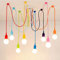 AIRUI Colorful Pendant Lights Silicone E27 Spider Chandelier Modern Creative Pendant Lamp for Bedroom Dining Room Restaurant Bar,Rainbow-8Head