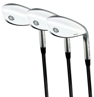 Detroit Golf Co. Premium Forged Men's Golf Wedge Milled Face - 52, 56, 60 Degree - Milled Face - 3 Club Set