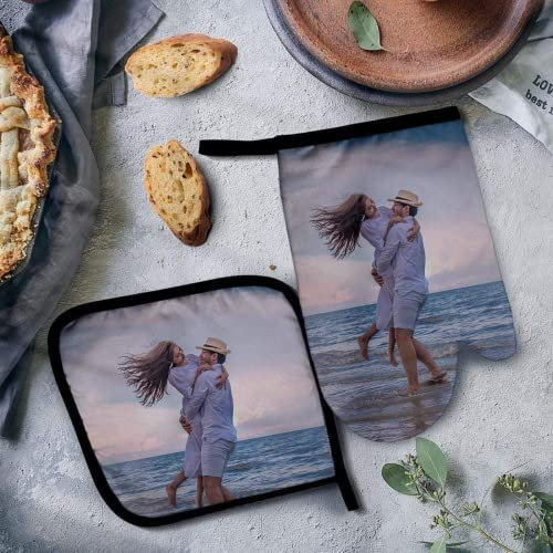 guf Guanti da forno personalizzati e presine Set da forno Set da cucina Regalo per coppia Foto personalizzata Regalo