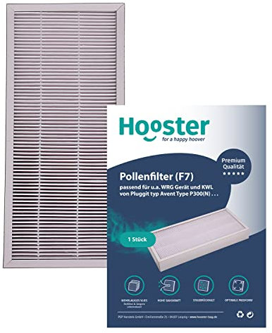 Hooster 1 Stück Filter passend für Pluggit Avent P300(N) P 300 (N) | Filterklasse F7 (Feinstaub/Pollen etc.) | Alternative zu Pluggit APFG4F7-300