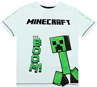 Minecraft Clothes for Boys | Kids T Shirt Gaming Gifts | Childrens Short Sleeve Top Duck Egg 11-12 Years