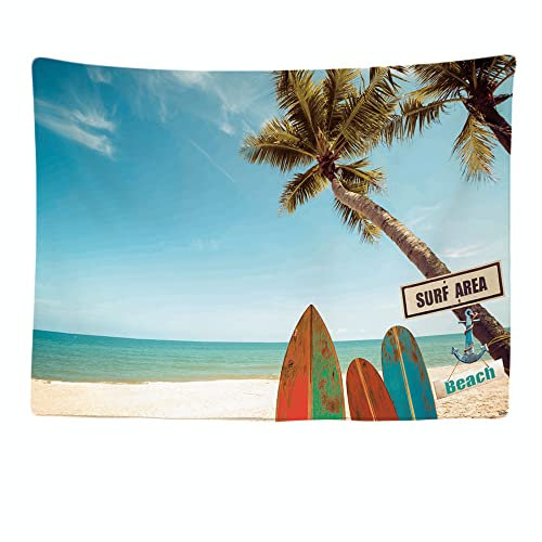Ulticool - Appeso a Parete Decorazione - Navigare in Mare Spiaggia Palma Tavola da Surf Gadget - 200 x 150 cm Grande Murale Manifesto - Accessori Casa Soggiorno Camera da Letto Soffitto