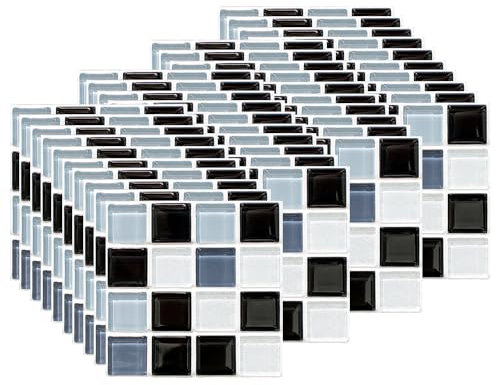 EasyLife 40pcs Wandfliesenaufkleber für Wohnkultur, 10x10cm wasserdichter und selbstklebender Aufkleber, Fliesenaufkleber für Küche und Bad (set12)