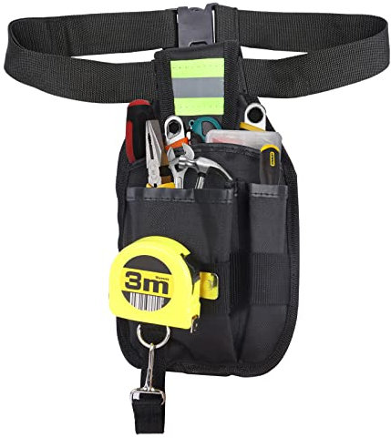 Ceinture à outils réglable pour la maison, le jardin, les électriciens, hommes et femmes, noir, capacité de poids 10 kg (noir)