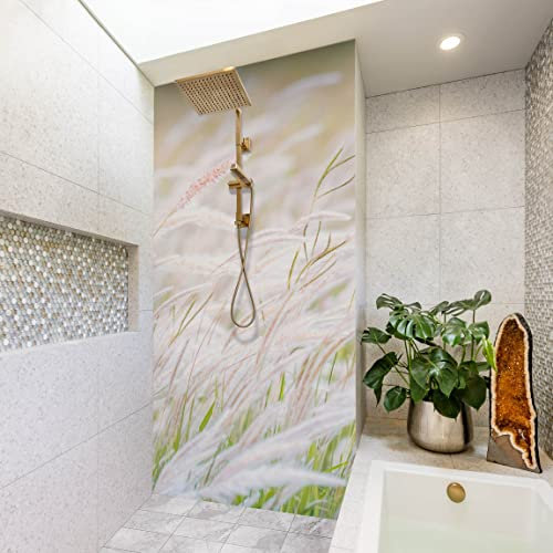 Duschrückwand - Weiche Gräser, Alu-Dibond matt schutzlackiert 3 mm, 1-teilig 200x100