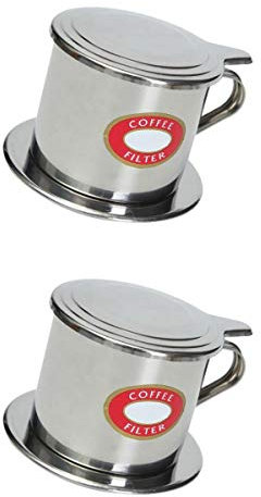 misppro Vietnamesischer Kaffeefilter zum Eindrücken, Schraubeinsatz, Tropfmechanismus, 2 Stück