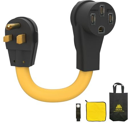 NEMA 6-50P to 14-50R EV Charger Adapter Cord, 125V/250V 3 Prong Dryer Outlet Male Plug to 50 Amp 4 Prong Female EV for Level 2 Charging Tesla Charger RV Industrial Grade