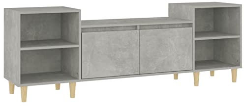 Tidyard Mobile Porta TV,Tavolino Porta TV,Mobile TV Moderno,Mobiletto TV,Mobiletto Basso da Salotto,Armadietto per TV,Mobile per Soggiorno Grigio Cemento 160x35x55 cm in Legno Multistrato