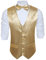 Barry.Wang Glänzende Herren-Weste mit Pailletten, Fliege, Set, glitzernd, lässig, Weste, Festival, Disco, Party, Abschlussball, gold, XL