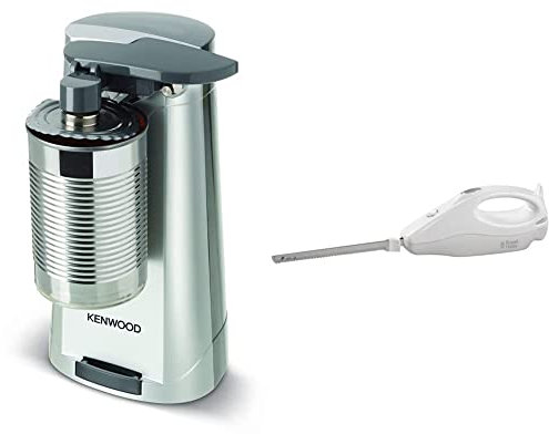 Kenwood CAP70.A0SI 3-in-1, Can Opener, Knife Sharpener, Bottle Opener, 40 W, Silver, Pack of 1 & Russell Hobbs Electric Carving Knife 13892, White