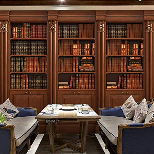 CULTS Photo Wallpaper Vintage Bookshelf 177.2(W) X118.2(H) inch Wall Mural 3D Wall Art Modern Print Home Decoration Design Picture Bedroom Living Room