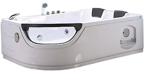 Baignoire Balnèo blanc Chromothérapie 180 X 120 cm 2 personnes - Elite