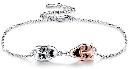 ONEFINITY Sonne Mond/Totenkopf/Herz/Axolotl/Hochland Kuh/Kreuz/Drachen/Tragödiemasken/Sonnenblumen/Kardinal/Phoenix Armband 925 Sterling Silber Schmuck Geschenke für Frauen Mädchen