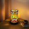 Tiffany Lampada da tavolo in vetro colorato stile bohemian Block lampada da tavolo soggiorno camera da letto fiore vaso decorazione piccola lampada da notte mini carino bambini accento cilindro