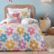 Bedlam - Flower Teddy Fleece Duvet Cover - Single Bedding Size (200 x 140cm) - Reversible (2 Designs) - Super Soft & Cosy Fleece Bedding for Girls - Floral Duvet Cover in Single - Kids Fleece Bed Set