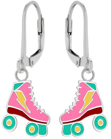 LOVE YOUR CITY Ohrringe, Ohrhänger Rollschuhe, Rollerskates. Perfekte Geschenke für Mädchen, Kinder. Hochwertiger Kinderschmuck aus Sterling Silber mit Emaille.