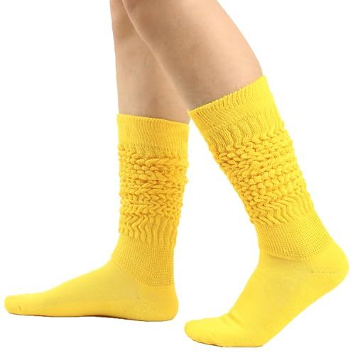 Golden Apple Funny Slouch Socks Scrunch Loose Socks Thickened Winter Warm Boot Knee-high Stockings for Women Girls