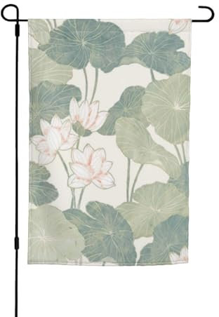 Schwarze Lilien-Pads, Premium-Gartenflagge, 30,5 x 45,7 cm, Gartendekoration, einfache Installation, saisonale und festliche Rasenkunstwerke für Outdoor-Dekoration und Terrassenverzierung,