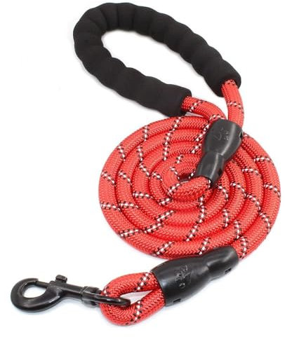 alouweekuky Hundeleine für Hunde, 3M/1.2CM Schleppleine Große Hund, Reflektierende Dog Leash, Trainingsleine für mittelgroße und große Hunde (Rot, 3M)