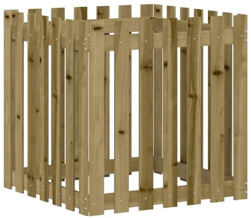 vidaXL Fioriera Giardino a Recinzione 70x70x70 cm in Pino Impregnato
