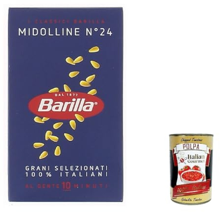Italian Gourmet Pasta Midolline nr. 24 feine Suppennudeln 10 x 500g | Di semola di grano duro; kleine Form für minestre, Brühen und schnelle, Gesamtnettogewicht 5 kg + Kostenlos Polpa 400g