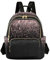 Kcldeci Rucksack für Damen, Roségold, Schwarz, Glitzer, lässige Umhängetasche, kleiner Rucksack, Größe S, mehrfarbig, 38