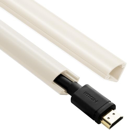 ZhiYo 136in Cable Raceway, Beige Corner Cord Hider for One Cord, Paintable Cable Management Channel
