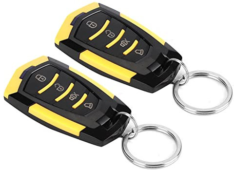 Allarme Universale per Auto di Accesso Senza Chiave Kit Telecomando Chiusura Centralizzata con Indicatore LED Blocco Automatico Antifurto Luce Sonora Universale Giallo Nero