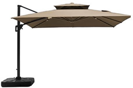 INIFLM 3X3M Covers Cantilever Umbrella Replacement Canopy, Outdoor Market Patio Table Strong Cover, Umbrella Canopy Replacement for Backyard Garden Courtyard(Khaki)