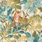 SOPHIE LAURENCE Wallpaper Crown Rajah Tropical Tiger Emerald Cream Wallpaper - Botanical Jungle Theme, Heavyweight Textured Paper, Peelable, 0.53m x 10.05m Roll, Art Deco Style for Any Room