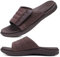 ONCAI Sandali Uomo Regolabili Cinghie Ortogonale Plantar Fasciitis Punta Aperta Sport Pantofole Slides con Morbido Comodo Arco Supporto Ciabatta Marrone Taglia 43
