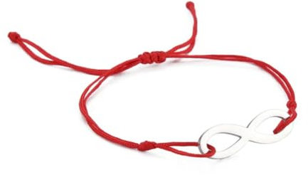 Gu Feng Adjustable Cord Infinity Bracelets for Women Men Black Red Thread Stainless Steel Charm Bracelet Couple Jewelry