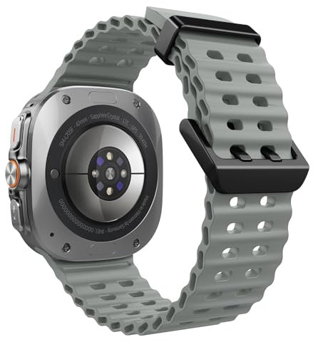 TiMOVO Ocean Silicone Sport Band per Samsung Galaxy Watch Ultra 47mm(2025/2024), Cinturino Impermeabile Morbido e Traspirante per Uomini e Donne, Grigio brunastro