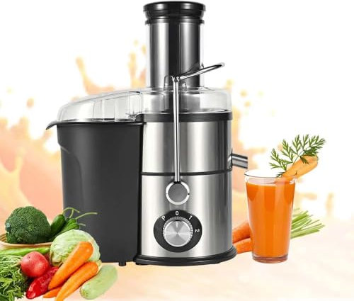 Máquinas exprimidoras centrífugas, extractor de jugo con conducto de alimentación extra grande de 3 pulgadas, motor de cobre completo, filtro chapado en titanio, alto rendimiento de jugo, modo de 3 ve