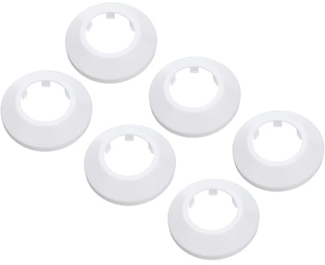 PATIKIL Cache Tuyau Radiateur, 6pcs Manchons de Tuyaux d'Eau en Plastique PP pour 1,34/34mm, Décoration Écussons Coffrage Rosace Tuyau Chauffage Plomberie Chaudière Poêle Mural, Blanc