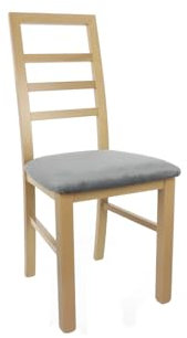 BLACK RED WHITE Polsterstuhl Salga Eiche Natur/Grau, Holzrahmen, Stoffbezug, Bequeme Sitzhöhe, modernes Design, passt in jeden Essbereich, hochwertige Qualität