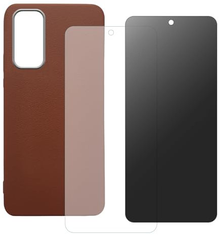 shamdspopu Protector de pantalla HD y protección de privacidad para Xiaomi Redmi Note 12S, Redmi Note 11, Redmi Note 11S con funda, cristal templado, color marrón