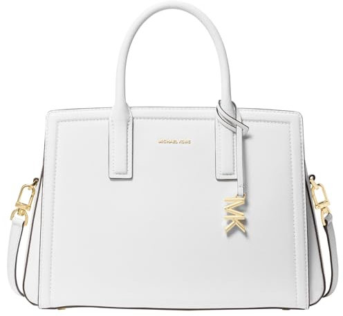 Michael Kors Women Md Satchel Hand Bag, Optic White