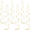 36 Stück Geburtstag Party Deko Luftschlangen Gold Hängende Spiral Wirbel Dekorationen Deckenhänger Spiral Glitzernde Deckenfolie Weihnachts Dekorationen für Geburtstag Hochzeiten Babypartys