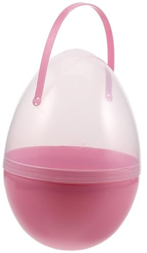 De Pascua Canasta De Pascua Decoraciones De De Plástico Tazas De Plástico Para Sorber Gigantes Rellenables Cubos En Forma De Huevo Rosa Páginas PRETYZOOM