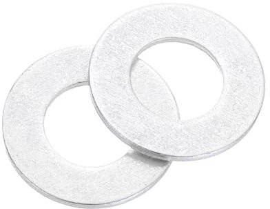 sourcing map Lot de 50 rondelles plates en aluminium, M8 x 16 x 1 mm, joints d'étanchéité ronds pour vis, boulons, accessoires de réparation de machines, construction extérieure