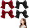 4 Pezzi Fiocchi Capelli Bambina, Mollette a Coccodrillo Donna Fiocco in Raso, Nero e Rosso Fiocchi Capelli Accessori per Capelli per Ragazze Alla Moda